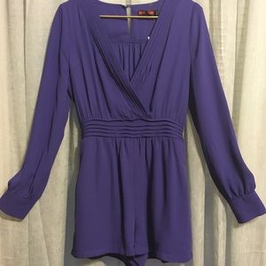 Fun royal blue romper with V-neck plunge
