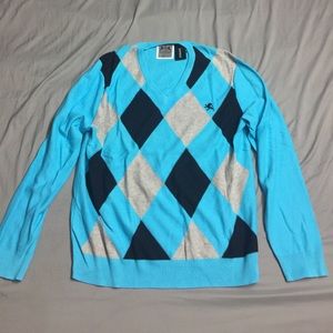 Express sweater blue argyle nwt large