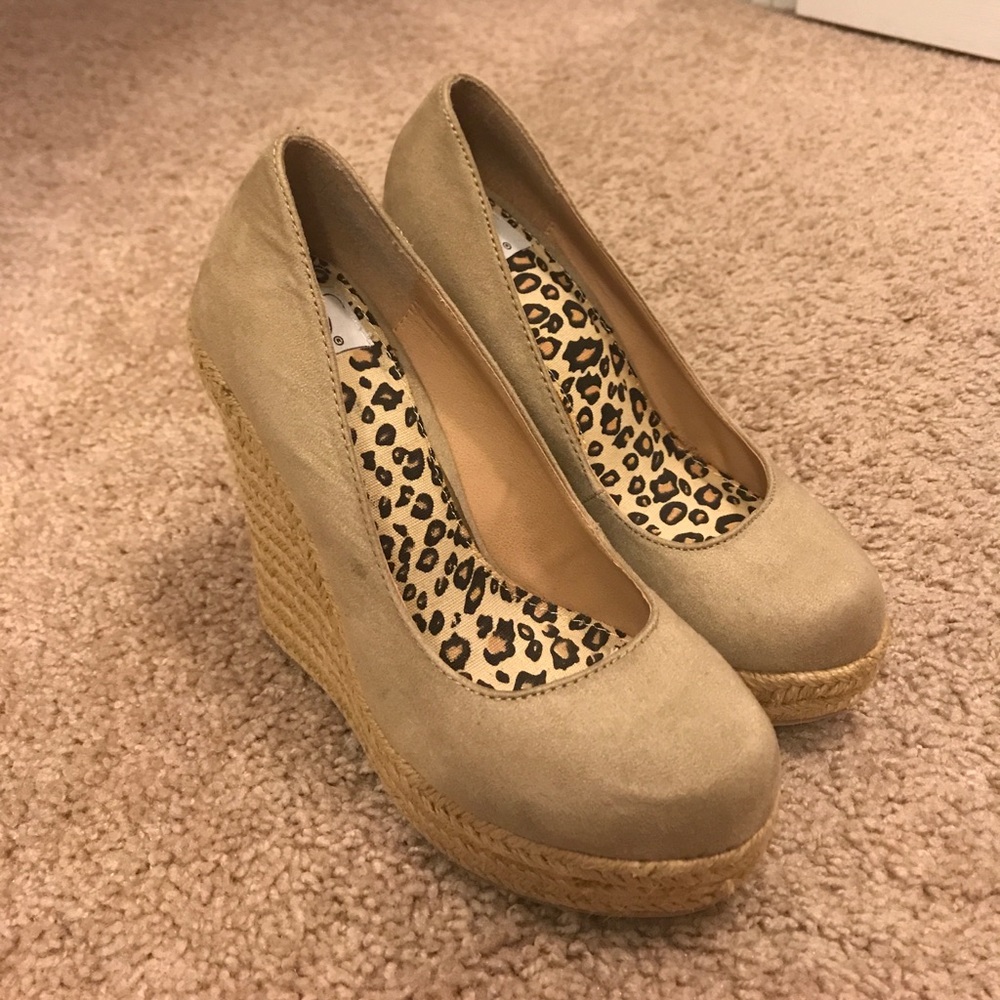 Beige wedges