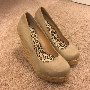 Beige wedges