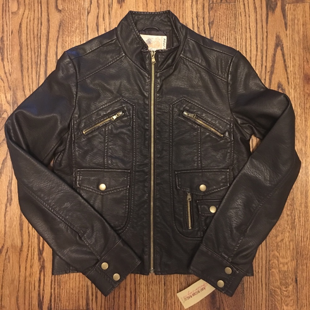 American Rag Brown Pleather Jacket sz small