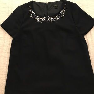 j. crew factory navy embellished blouse, size 10