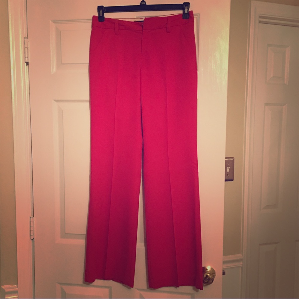 Banana Republic Cherry Red Martin Fit Trouser Pant