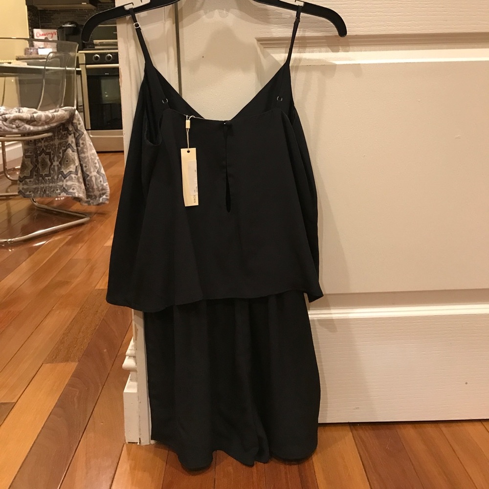 Lavender brown black romper size XS