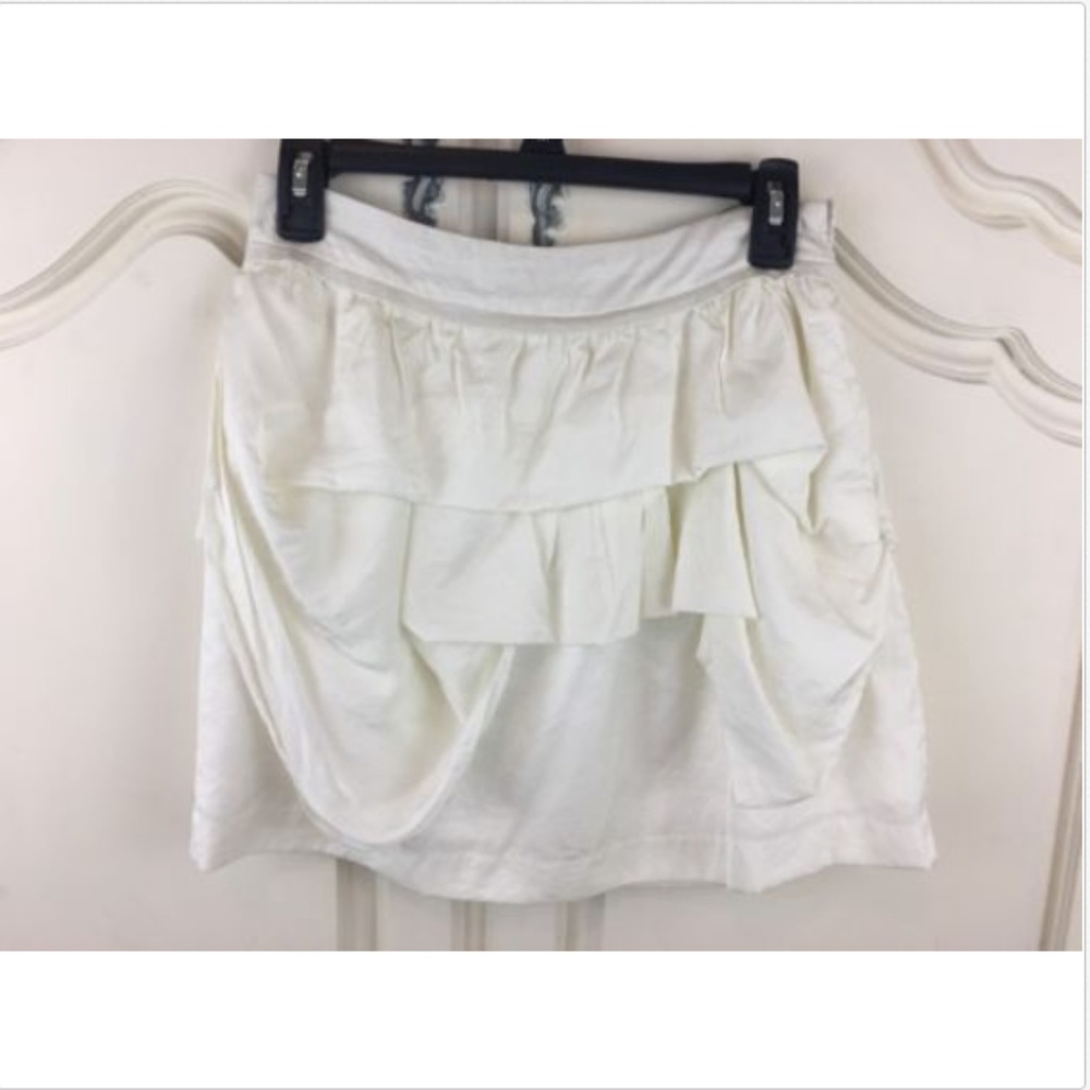 RYU ModCloth White Tiered Ruffle Mini Skirt Small