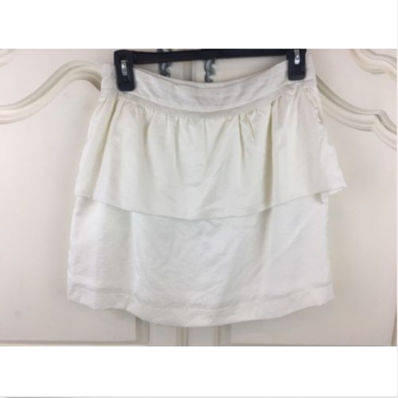 RYU ModCloth White Tiered Ruffle Mini Skirt Small - Picture 2 of 3