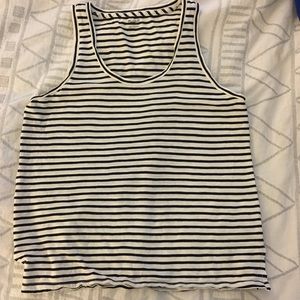 Madewell X-Small B&W Striped Cotton Tank