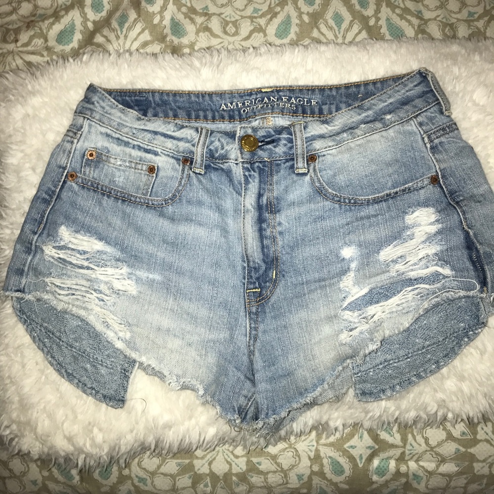 High waisted jean shorts