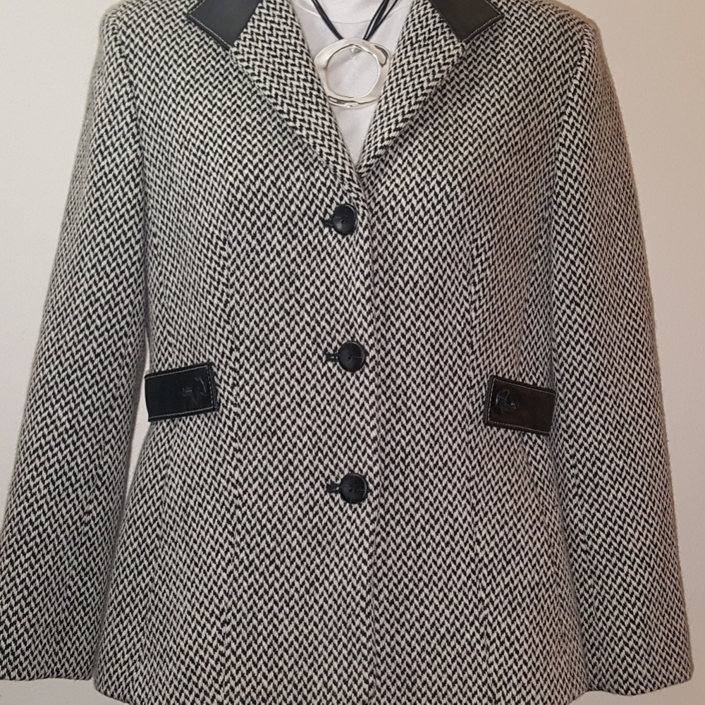 Talbots Petite Blazer 2P Black/White
