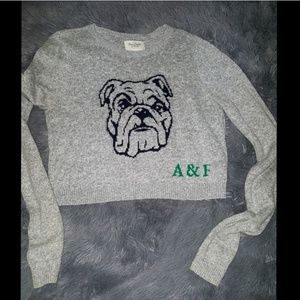 Women's Abercrombie and Fitch bulldog crop sweater
