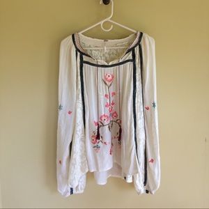 Free People Embroidered Top