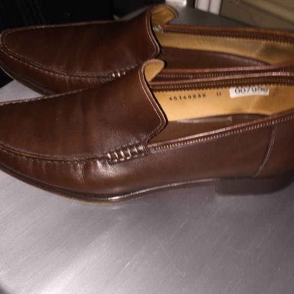 SANTONI BROWN  LEATHER LOAFERS