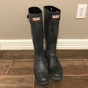 Black Hunter boots, worn twice.