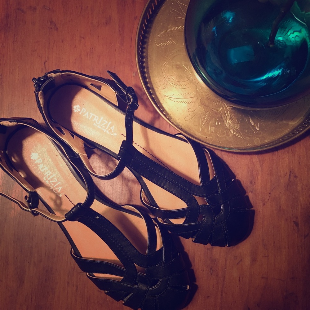 black T-strap flats NWOT