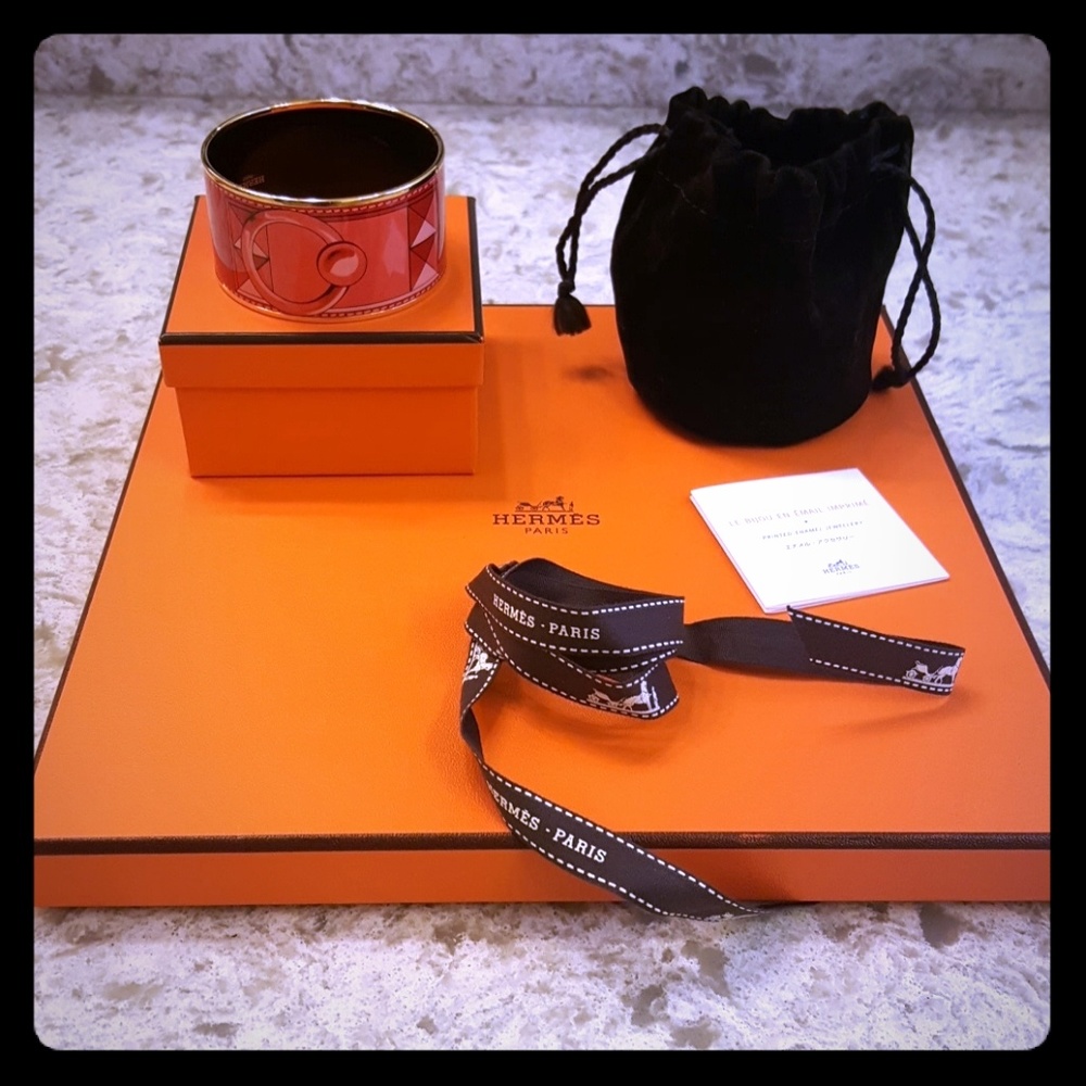 Hermes Enamel Wide Bracelet (Authentic)