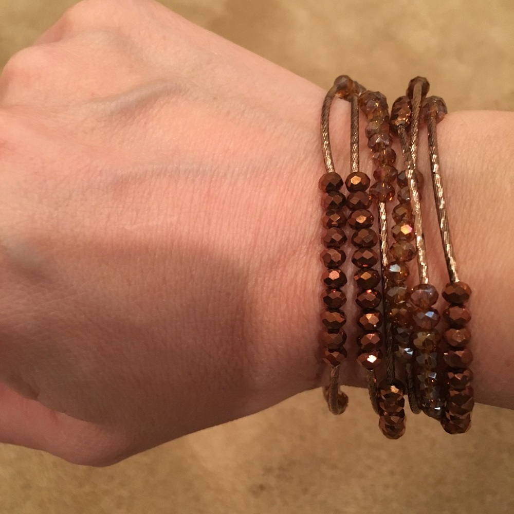 Copper bead/metal 3 in 1 necklace/bracelet