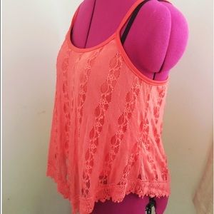 Coral Crochet Top