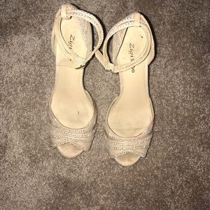 Zigi Soho Nude sparkly heels