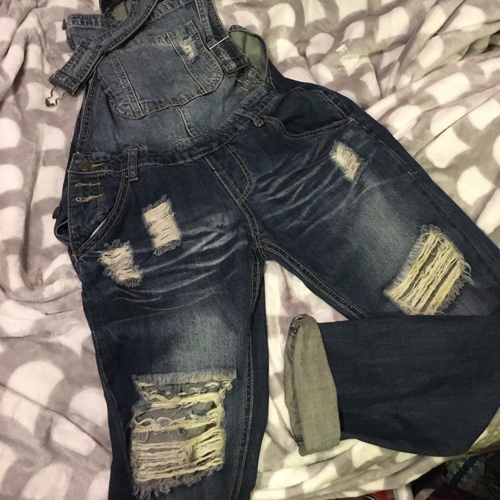 Boyfriend style overalls
