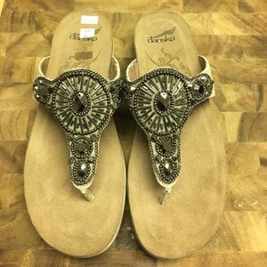 Brand new in box Jewelled Taupe Dansko sandals