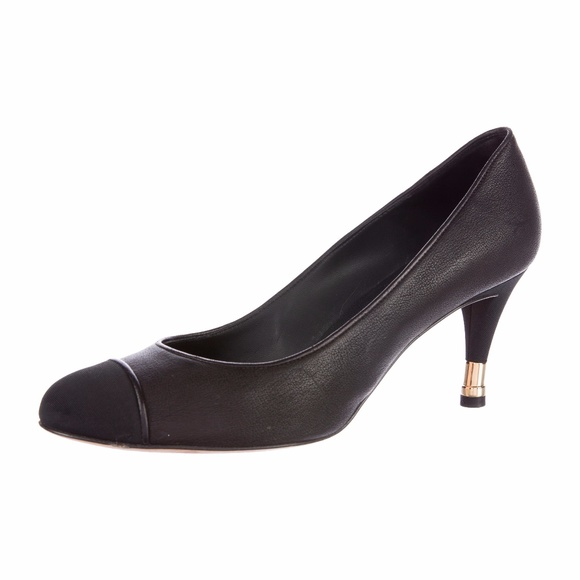 CHANEL LEATHER CAP-TOE PUMPS - Picture 1 of 5