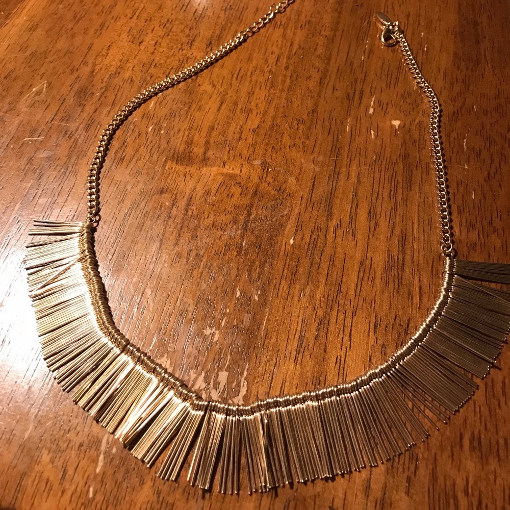 Gold Spiked Bib Necklace