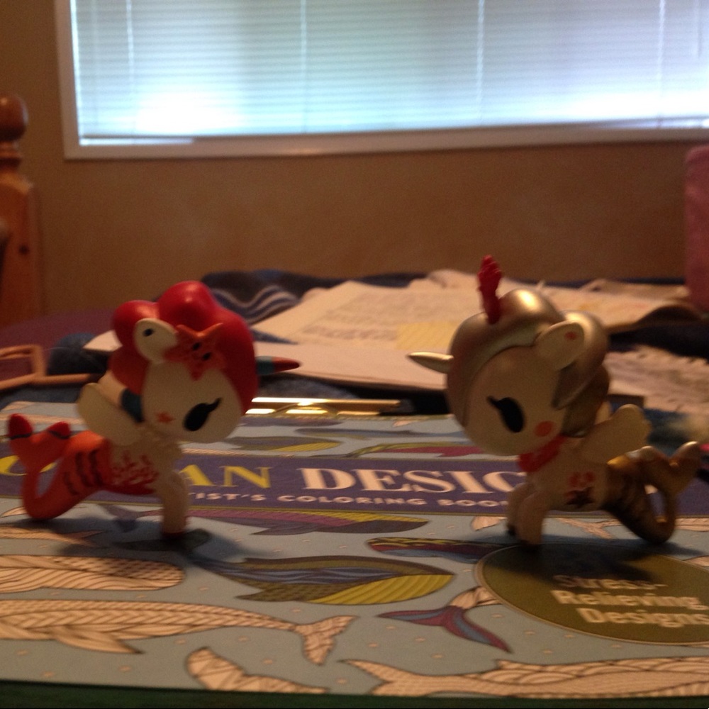 Two tokidoki mermcorno Coro and coralline
