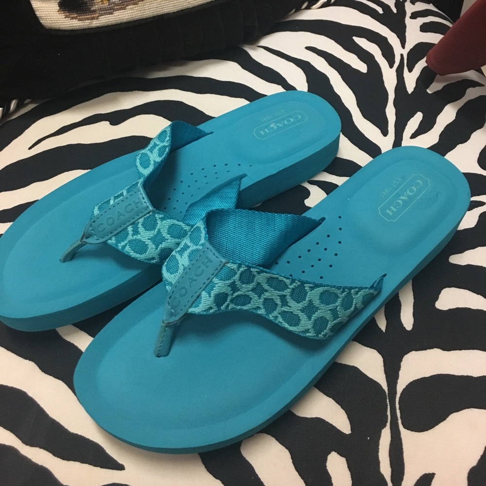 Coach turquoise sandals