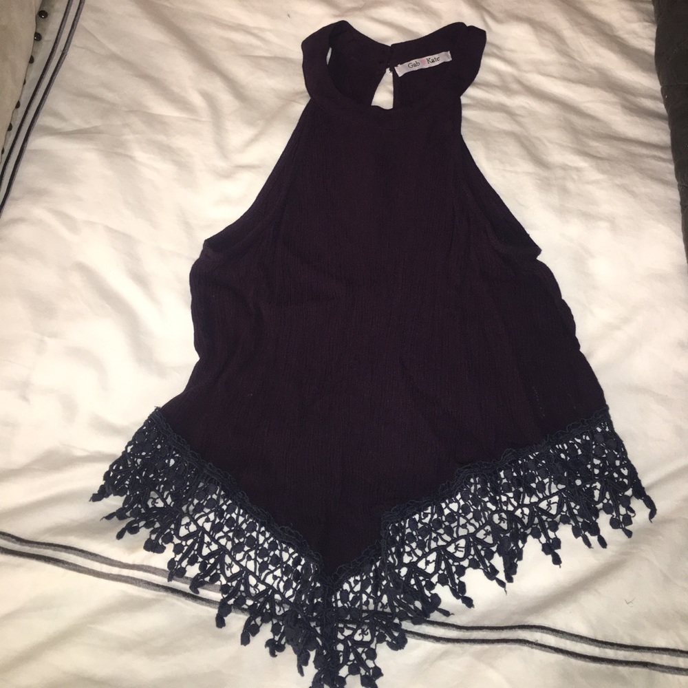 Gab & Kate Navy Tank Top