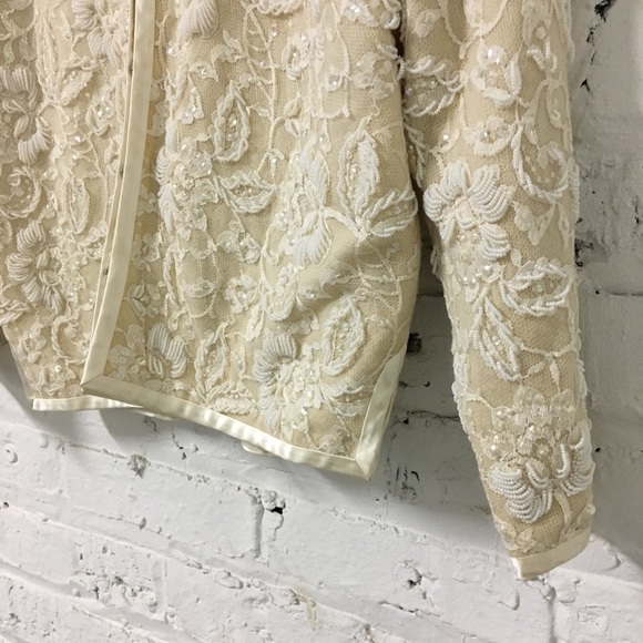 Vintage Sweaters Ivory Embroidered Lace Cardigan Poshmark