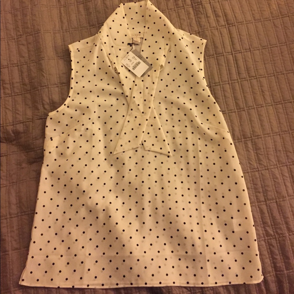 J. Crew polka dot sleeveless blouse NWT