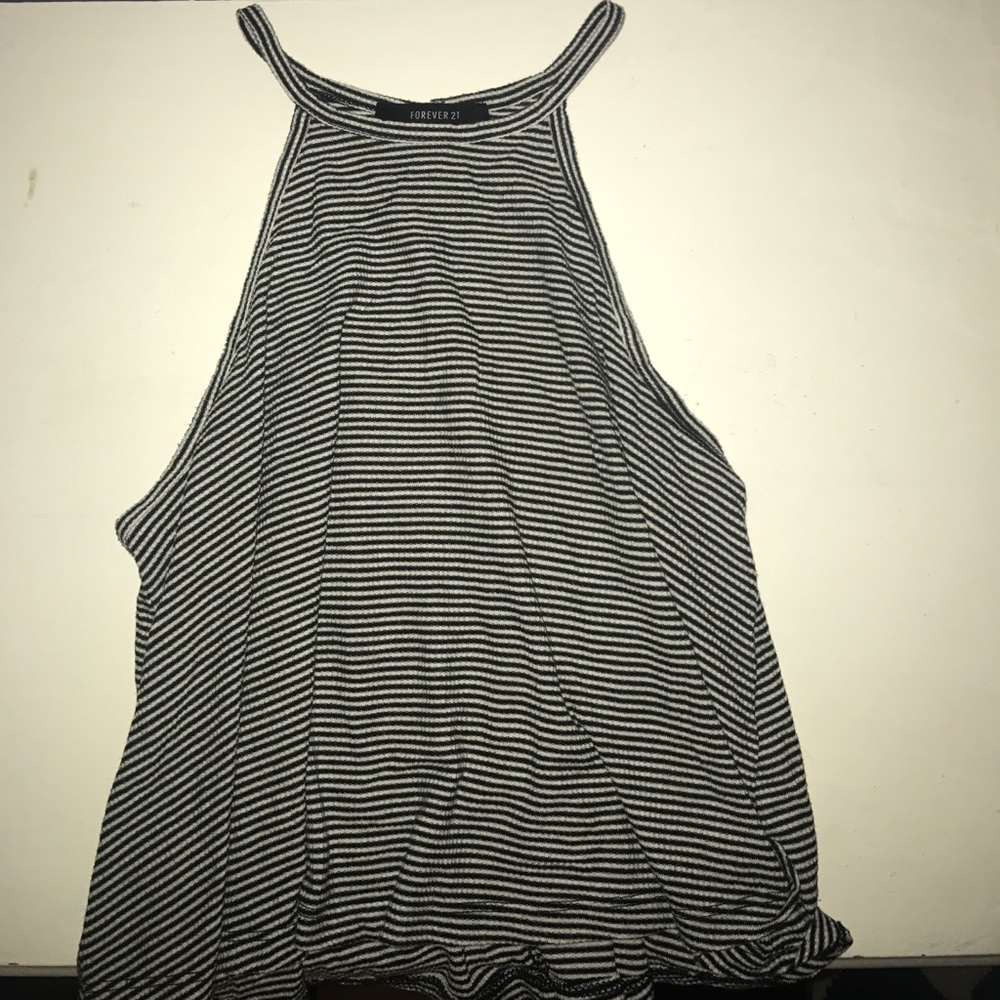Halter black and white tank top