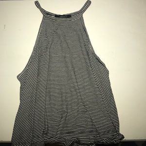 Halter black and white tank top