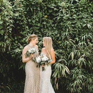 Adrianna Papell blouson beaded gown