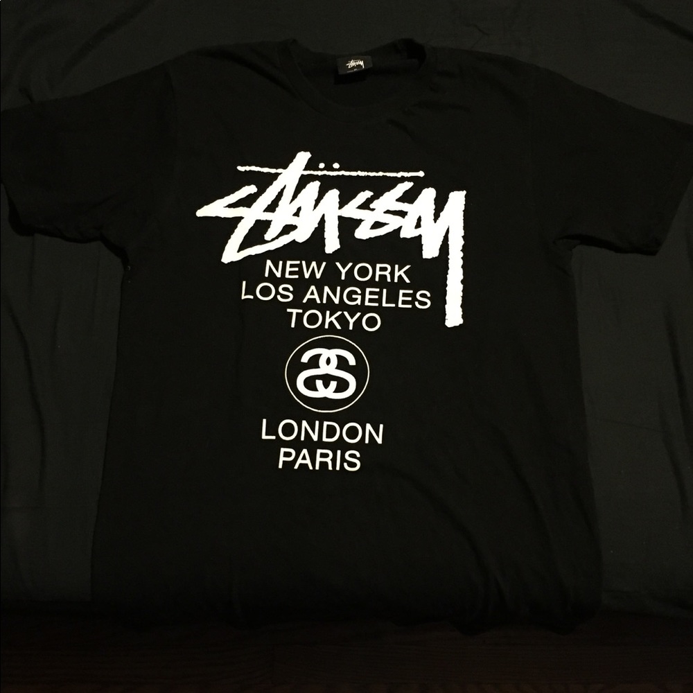Black And White Stussy T-Shirt