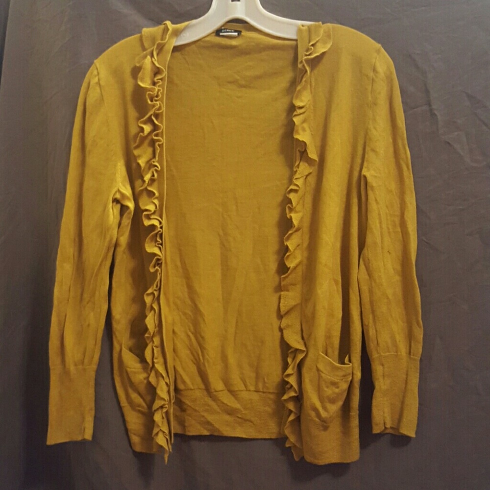 Mustard ruffle cardigan