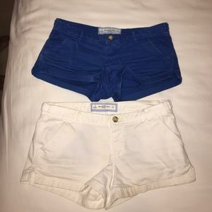 Abercrombie and fitch white and blue shorts