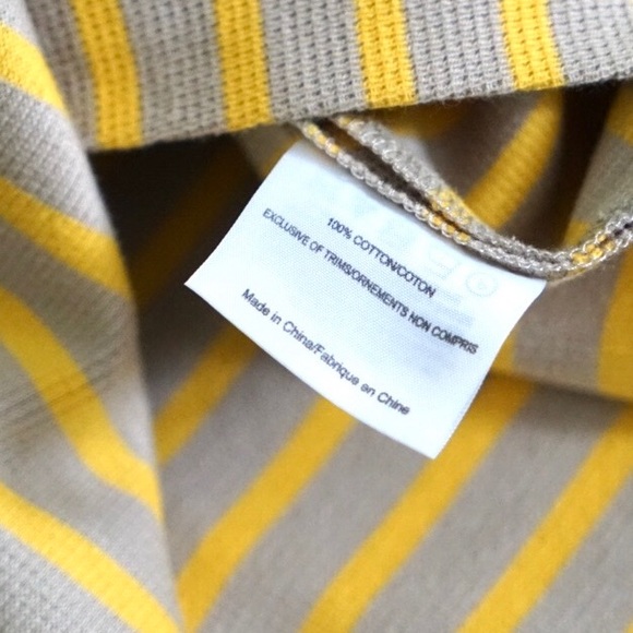 Tory Burch Yellow Taupe Striped Dress - Picture 4 of 6