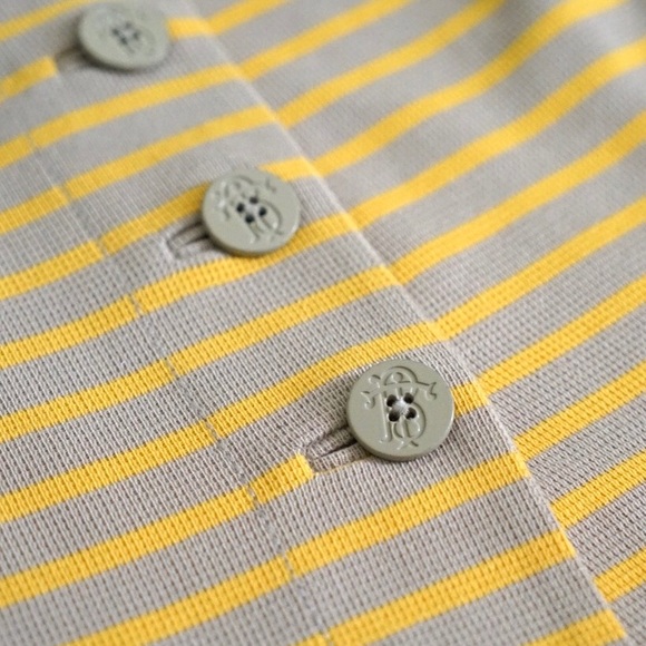 Tory Burch Yellow Taupe Striped Dress - Picture 3 of 6