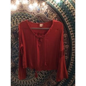 Price reduced!! Crop Top with Bell Sleeves