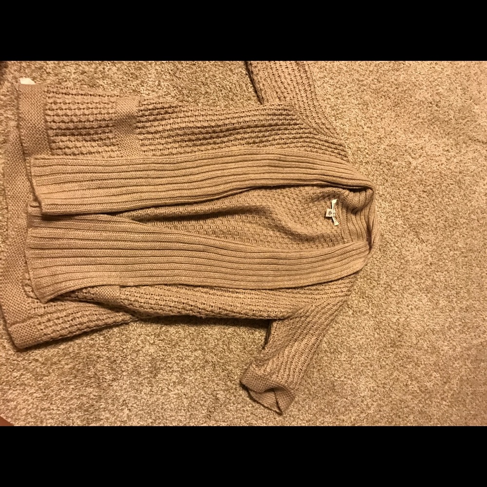 Women's tan sweater cardigan