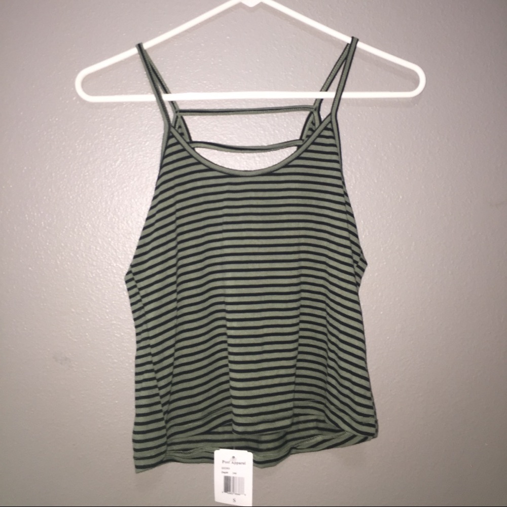 cropped striped tank top, tags still on.
