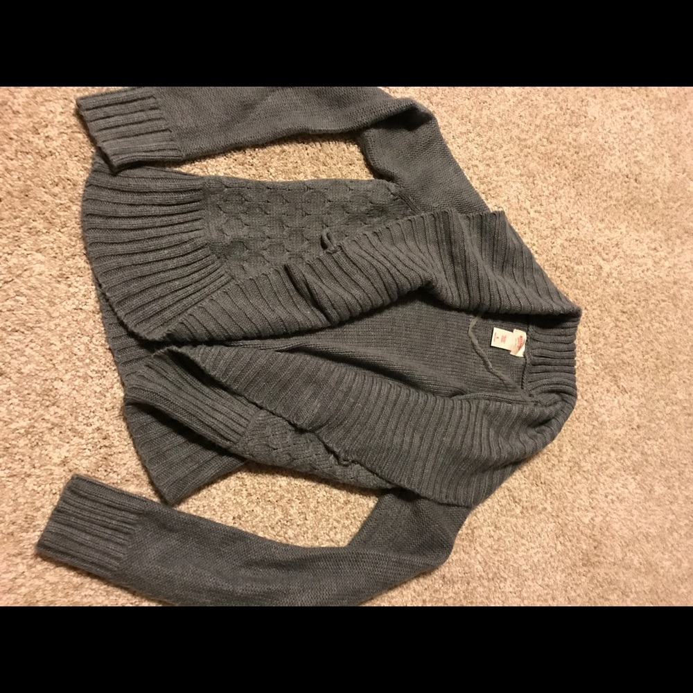 Grey cardigan sweater
