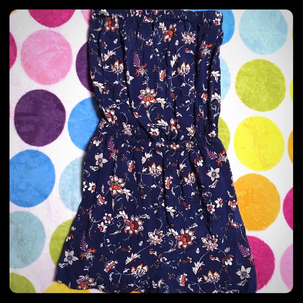 blue floral romper