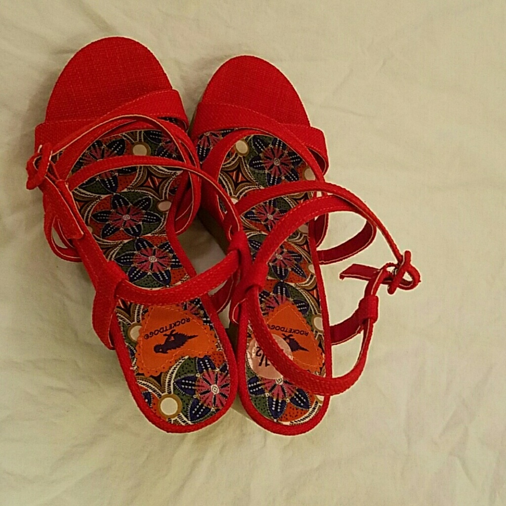 RocketDog orange red ish heels.