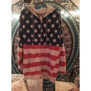 Zip-Up American Flag Hoodie