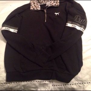 Rare Pink VS crew neck half zip
