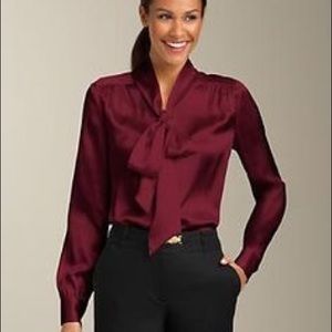 Stunning maroon silk blouse from talbots