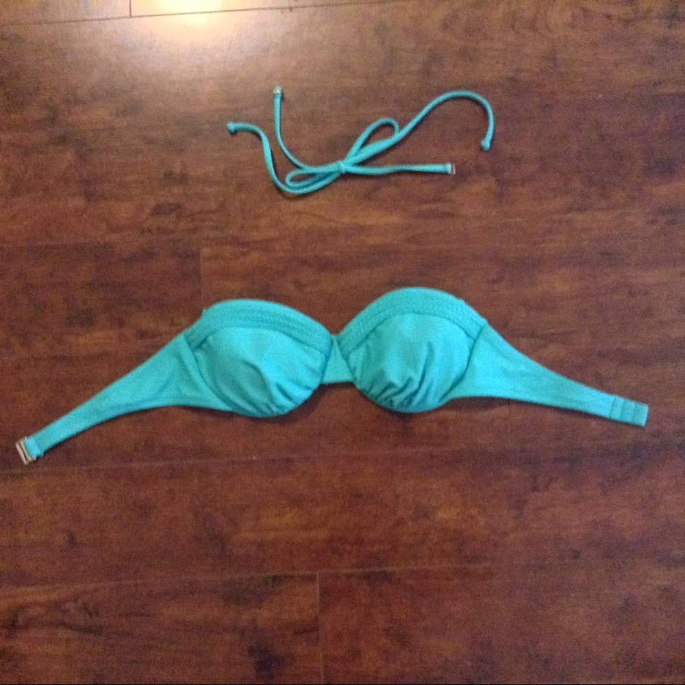 Teal removable strap bikini top
