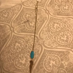 Kendra Scott blue and gold necklace